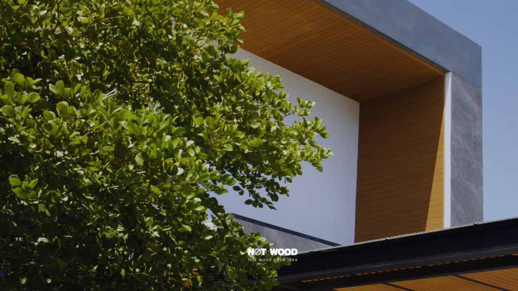 ผลงานการติดตั้งฝ้าไม้เทียม