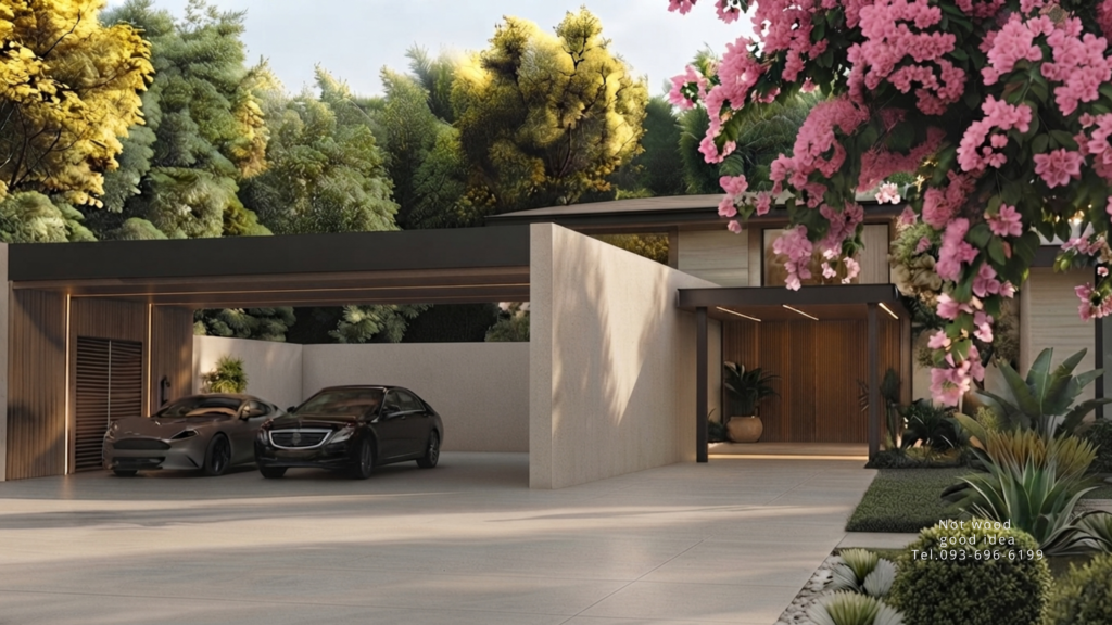 New design car park 3 parking design : ออกแบบโรงจอดรถโมเดิร์นลักชัวรี เพิ่มมูลค่าให้บ้าน พร้อมตอบโจทย์การใช้งานระยะยาว